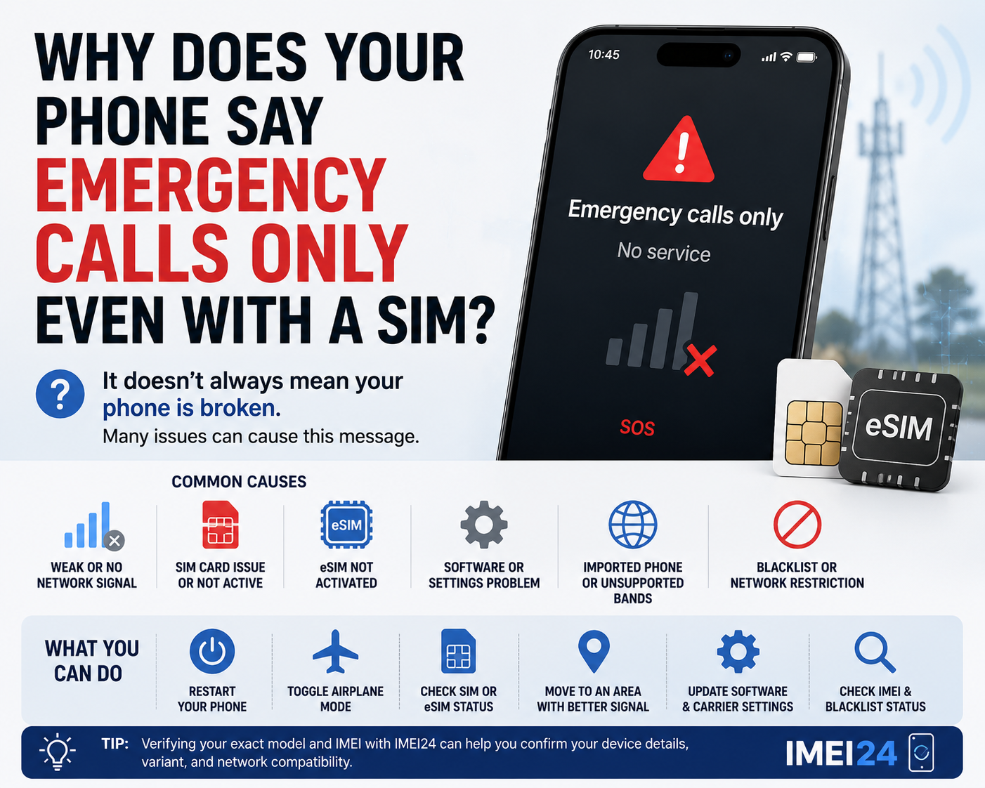 Why Your Phone Says Emergency Calls Only Even With a SIM Installed