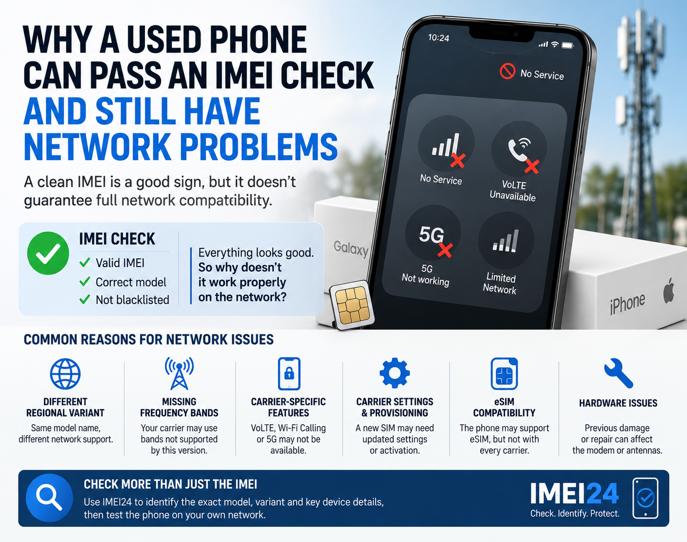 Why a Used Phone Can Pass an IMEI Check and Still Have Network Problems