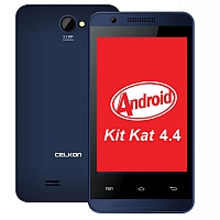 
Celkon A35k supports frequency bands GSM and HSPA. Official announcement date is  2014. The device is working on an Android OS, v4.4.2 (KitKat) with a 1 GHz processor and  256 MB RAM memory