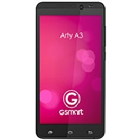 
Gigabyte GSmart Arty A3 supports frequency bands GSM and HSPA. Official announcement date is  July 2014. The device is working on an Android OS, v4.4.2 (KitKat) with a Quad-core 1.3 GHz Cor