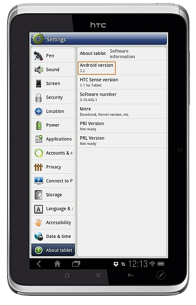 HTC Flyer Wi-Fi - description and parameters