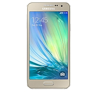 
Samsung Galaxy A3 Duos supports frequency bands GSM ,  HSPA ,  LTE. Official announcement date is  October 2014. The device is working on an Android OS, v4.4.4 (KitKat) with a Quad-core 1.2
