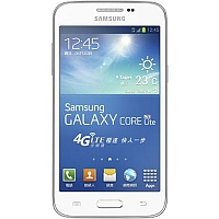 
Samsung Galaxy Core Lite LTE supports frequency bands GSM ,  HSPA ,  LTE. Official announcement date is  June 2014. The device is working on an Android OS, v4.3 (Jelly Bean) with a Quad-cor