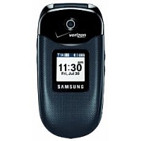 
Samsung U360 Gusto supports frequency bands CDMA and CDMA2000. Official announcement date is  August 2010. Samsung U360 Gusto has 64 MB of built-in memory. The main screen size is 2.0 inche