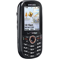 
Samsung U450 DoubleTake supports frequency bands CDMA and CDMA2000. Official announcement date is  July 2009. The main screen size is 2.1 inches  with 176 x 220 pixels  resolution. It has a