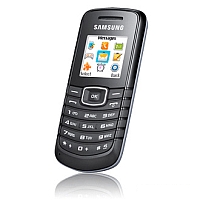 
Samsung E1085T supports GSM frequency. Official announcement date is  September 2009. Samsung E1085T has 1 MB of built-in memory. The main screen size is 1.43 inches  with 128 x 128 pixels 