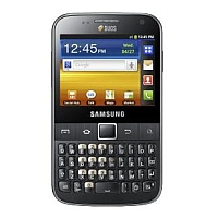 
Samsung Galaxy Y Pro Duos B5512 supports frequency bands GSM and HSPA. Official announcement date is  December 2011. The device is working on an Android OS, v2.3 (Gingerbread) with a 832 MH