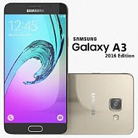 
Samsung Galaxy A3 (2016) supports frequency bands GSM ,  HSPA ,  LTE. Official announcement date is  December 2015. The device is working on an Android OS, v5.1.1 (Lollipop) with a Quad-cor
